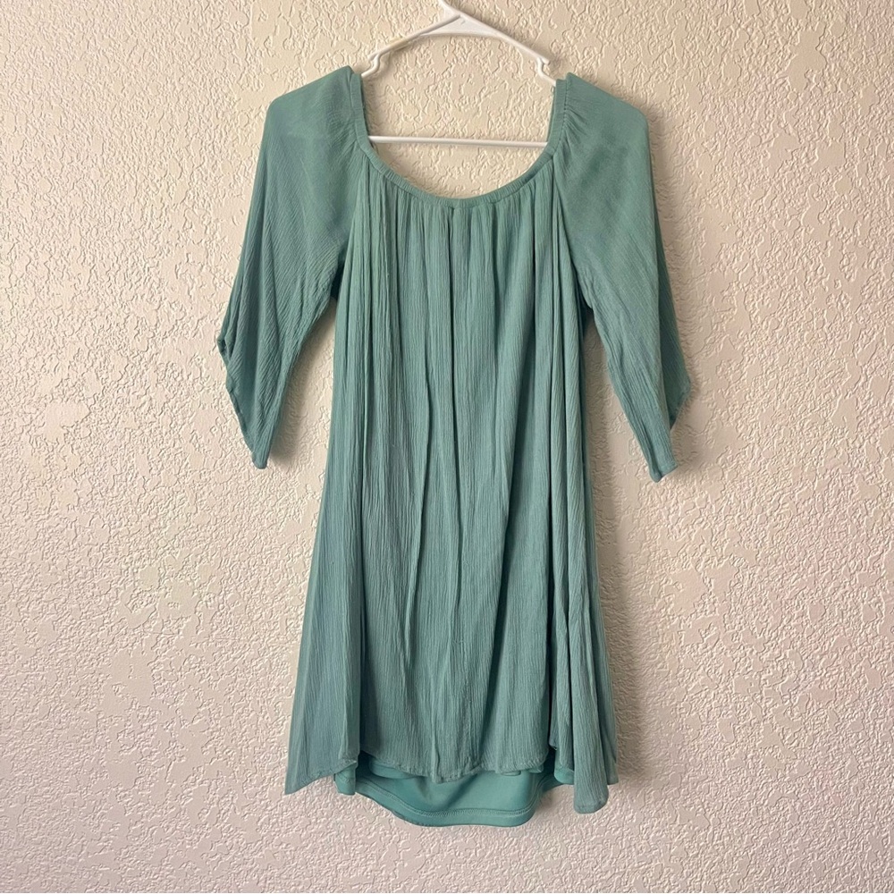 Teal Ruffle Dress - Picture 3 of 6